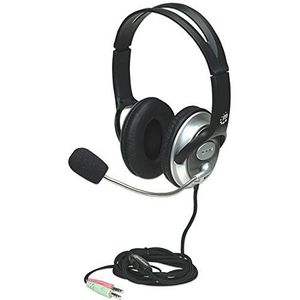 Manhattan 175555 hoofdtelefoon/headset Bedraad Hoofdband Oproepen/muziek Zwart