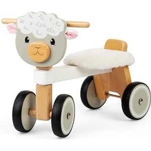Bigjigs Toys Ride on Sheep - Mijn eerste loopfiets voor peuters, houten babytrike, dierenvoertuigen voor kinderen, ontwikkelt de grove motoriek, cadeaus voor peuters, vanaf 18 maanden oud +