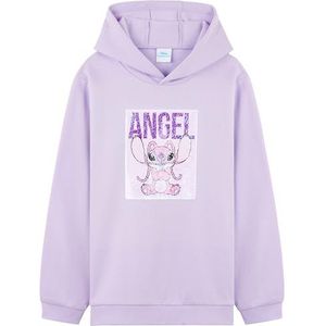 Disney Stitch Hoodie voor Meisjes Tieners, Warm Hooded Sweatshirt Zachte Mode Trui Casual Activewear Lange Mouw Trui Stitch Geschenken, Paarse pailletten steek, 9-10 jaar