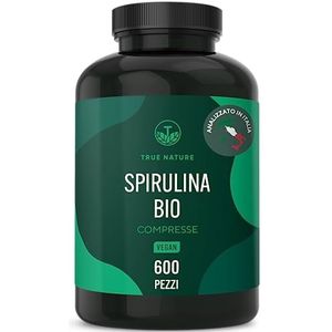 Bio Spirulina Pressling - 600 tabletten (500 mg) - 4.000 mg hoge dosis - pure spirulina algen uit gecontroleerde biologische teelt - veganistisch - TRUE NATURE®