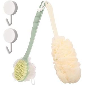 Douchesponzen Met Steel 2 Stuks Rugborstel Met Lange Steel Lange Steel Douchespons Lange Steel Badborstel Rugborstel Scrubber Douche Loofah Douchesponzen Exfoliërend voor mannen vrouwen
