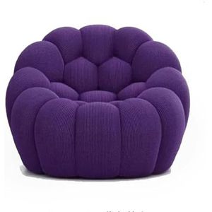 47'' vloerbank, ultracomfortabele 1-zits haardfauteuil, gestoffeerde bubbelbank met één verdieping, 3D honingraatvormige bubbelbank gebogen bank voor woonkamer, kantoor, Apar(Color:Purple)