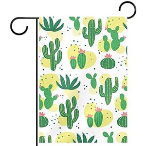 cactus groene cactussen planten Tuinvlag 28x40 inch,Kleine tuinvlaggen dubbelzijdig verticale banner buitendecoratie