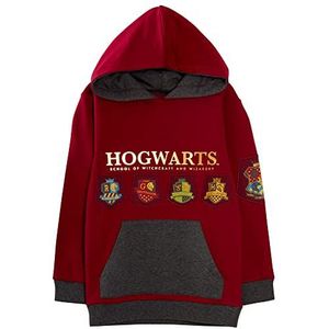 Harry Potter Hoodie voor kinderen Hogwarts House Teams wapen sweatshirt met capuchon van fleece, bordeaux, 7-8 Jaar