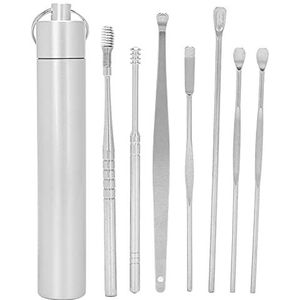 Spring Massage Ear Spoon, Ear Pick Lepel, Roestvrijstalen Spiraal Ear Wax Cleaner Set Draagbare Ear Pick Lepel Earwax Removal Tool Kit voor Grondige Ear Cleaner(Splinter)