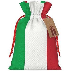 Italië vlag stof geschenkzakje voor Kerstmis en speciale gelegenheden - verschillende maten beschikbaar
