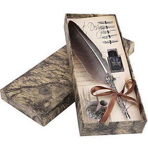 Engels Kalligrafie Veer Dip Quill Pen Schrijven Inkt Set Briefpapier Gift Met 5 Metalen Nibs Beste Gift Set