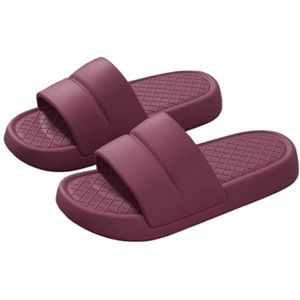 UBOHUZ Vrouwen Zomer Slippers Effen Kleur EVA Dikke Zachte Zool Comfortabele Slippers Outdoor Indoor Antislip Voor Badkamer, Zwembad, Donkerpaars, 40-41