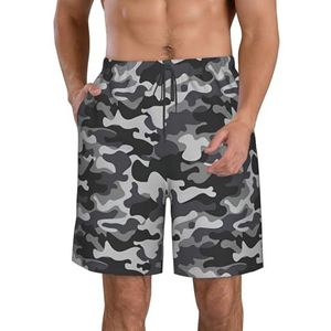 FRGMNT Absctract Geometrisch Patroon Ruimte Print Mannen Sneldrogende Zwemshorts Strand Korte Board Spa Trunks Stretchy Gym Shorts Surfen Korte, Abstracte Camouflage, XXL