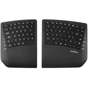 perixx PERIBOARD-624B UK draadloos ergonomisch gesplitst toetsenbord - tot 2 voet scheiding - Verstelbare kantelhoek - laag profiel membraantoetsen - zwart - UK QWERTY