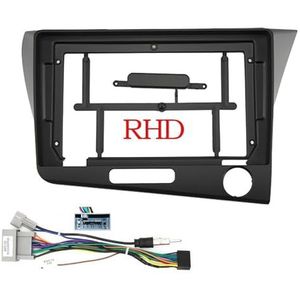 ASJFGTEH Autoradio Fascia Frame Compatibel met CR-Z 1 CRZ 2010-2016 9 Inch 2DIN Stereo Panel Draad Harnas Connector Netsnoer Kabel Adapter (Frame En Kabel RHD)