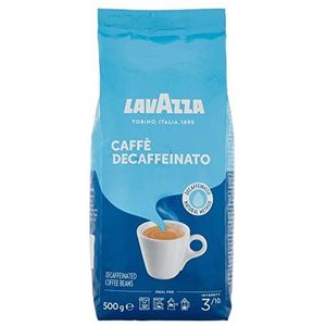 Lavazza, Caffè Decaffeinato, cafeïnevrije Arabica en Robusta koffiebonen, koffie met amandel- en honingaroma, intensiteit 3/10, gemiddeld roosteren, 500 g (1 stuk)