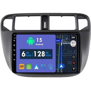 RoverOne Autoradio GPS voor Honda Civic 6 1995 1996 1997 1998 1999 2000 Carplay Android Auto Stereo Hoofdeenheid Bluetooth WiFi Radio Speler Sat Navigatie