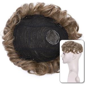 Pruik, 35g Clip-in toupetje van echt haar for mannen 16x19cm haarvervangingssysteem, Toupetje Haar(Golden yellow)