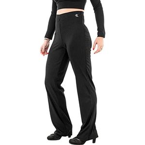 Calvin Klein Jeans Shiny Rib Damesbroek, zwart, M