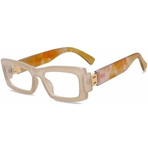 Nepbrillen, Vierkante brilmonturen met glazen die blauw licht blokkeren, veelkleurig(Light Beige)