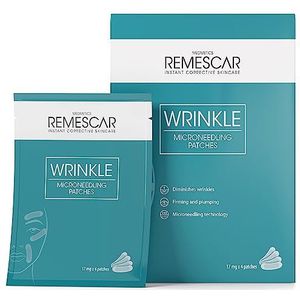 Remescar Wrinkle Microneedling Patches 17mg x 4 - Zichtbare resultaten in 2 weken - Verstevigt en vult de huid - Anti-veroudering met zelfoplossende micro-naalden - Eenmalig gebruik
