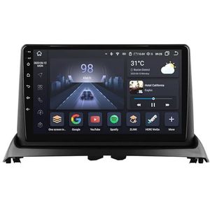 Android 14 autoradio voor Renault Clio 2 2000-2012 Carplay Wireless Android Auto,Dubbel Din autoradio 9 Inch met Navigatie Bluetooth WiFi GPS HiFi RDS/FM+AHD achteruitrijcamera/DVR(H7 8G+128G)