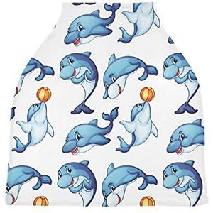 Blue Dolphin Baby Autostoelhoes Luifel Stretchy Nursing Covers Ademend Winddicht Winter Sjaal voor Baby Borstvoeding Jongens Meisjes
