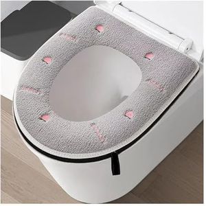 Toiletbrilverwarmer Flanellen toiletbrilhoes 38 x 43 cm Multicolor (roze)(Gray)