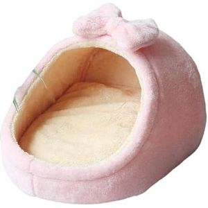 Huisdierbed Hondenhuis Hondenkennel Puppy-nest Bedvorm Nest Binnenbank Kleine hond Kattenkussen Afneembaar kussen Chihuahua-kussen (Color : Pink, Size : L)