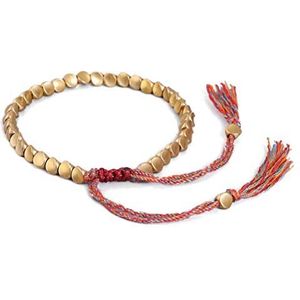 Ooscy 1 stks Tibetaanse Boeddhistische Gevlochten Armband Koper Kraal Sieraden Lucky Touw Verstelbare Handgeweven Armband voor Vrouw en Mannen Armband in Prachtige Koperen Kralen