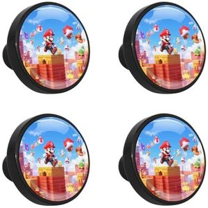 KYATON voor Mario ABS glazen ronde ladetrekkers met schroeven (4 stuks) - 1,3 x 1,0 in/3,3 x 2,5 cm handvat - keukenkastknoppen voor dressoir, kledingkast - set van 4 decoratieve meubeldeurgrepen