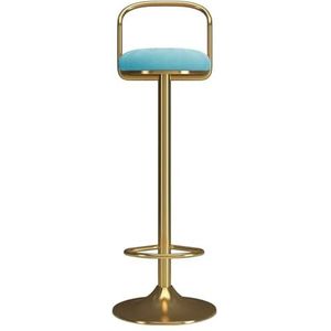 Bar Barkrukken Barkruk Stoel Goud Ijzeren Poten Voetsteun en Rug Draaistoel Eetkamerstoel In Hoogte Verstelbaar for Keuken Pub Café,Max. Krukken (Size : Light Blue)