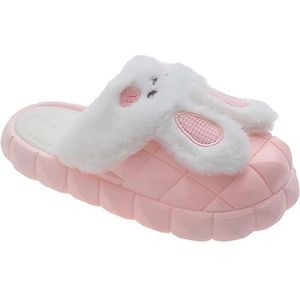 Slippers Comfortabele zachte pluizige pantoffels voor dames, waterdichte winter warme pantoffels met uitneembare gevoerde pluche pantoffels voor buiten, binnen (Color : Pink, Size : 40-41/26cm)