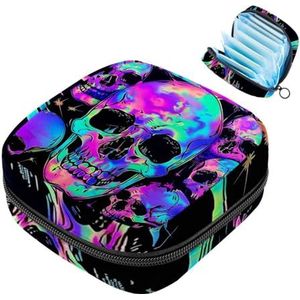 MUOOUM Heldere Schedels Hoofd Maandverband Opbergtas Draagbare Menstruatie Tas Voor Vrouwen Tiener Meisjes Menstruatie Cup Pouch Nursing Pad Houder