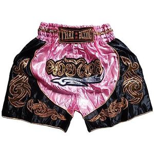 Roze sportieve junior shorts voor Muay Thai boksen - ideale kickboksbroek voor kinderen - perfect voor sportschool, sport en fitness, 4-6 jaar