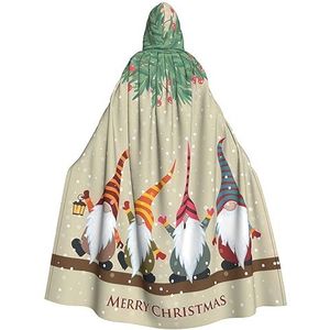 OPSREY Kerst Kabouters Gedrukt Volwassen Hooded Poncho Volledige Lengte Mantel Gewaad Party Decoratie Accessoires
