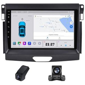 Android 14 2 Din Autoradio geldt voor Ford Ranger P703 2015-2022 Ingebouwd CarPlay/Android auto/GPS-navigatie/FM-radio-Bluetooth 9Duim Touch screen/Stuurbediening achteruitrijcamera(A,X1)