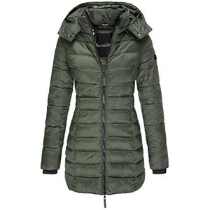 Earnmore Nieuwe katoenen gewatteerde winterjas voor dames, slim fit, gewatteerde jas van gemiddelde lengte, warm donsjack