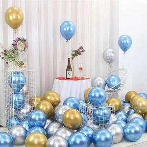 Feestdecoraties 20 stuks roségouden confetti metalen ballon gelukkige verjaardag decoratie eerste verjaardag jongen meisje feestbenodigdheden baby 1e jaar decor (kleur: goud zilver blauw)