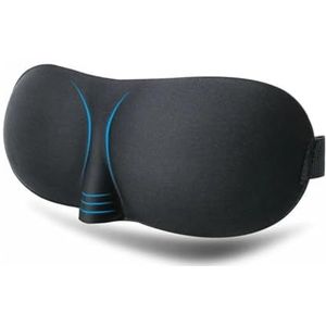 Slaap Oogmasker 3D Kwaliteit Zijde Hoofdband Zachte Reizen Verstelbare Ontspanningshulp Mannen Vrouwen Nachtmasker Cover (Black No Bag)