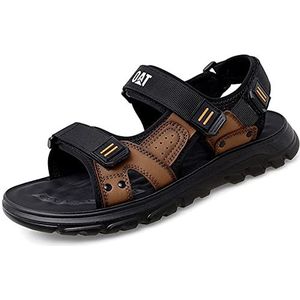 EKsma Heren sandalen, zomer, buitensporten, wandelen, strand, vrije tijd, sandalen, wandelsandalen voor heren, open teen voor trekking, tuinieren, vissers, vrijetijdsschoenen, Bruin, 39.5 EU