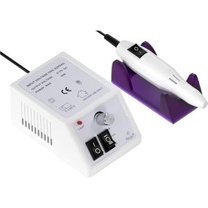 Elektrische nagelboormachine, freesset met schuurfrees, pedicure, manicureboorset, manicure-instrument, salonuitrusting(White,EU Plug)