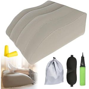 Venkkussen, beenverhogingskussen: opblaasbaar wigvormig kussen, comfortabel beenkussen, aderkussen voor de benen, steunpoten, verbetering van de doorbloeding, vermindering van zwellingen