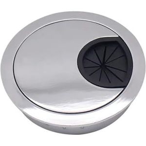 50/60/80 mm bureautafel kabel gat cover metalen doorvoertule pc computer bureau ronde kabel netjes draad gat cover chroom borstel (glanzend, 53 mm)