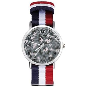 Digitale Pixel Camouflage Casual Heren Horloges Voor Vrouwen Mode Grafische Horloge Outdoor Werk Gym Gift
