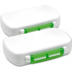 Pill Boxes- Pack of 2 Waterproof Medicine Pill Holder Cases, BPA-Free Daily Tablet Holder Storage Organizer Dispenser for Medications, Supplements, & Vitamins, Ideal for Travel by MEDca