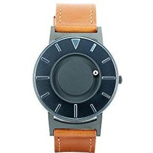 eone Bradley Voyager II Cobalt Unisex horloge van roestvrij staal met Italiaans leren armband, Riemen.