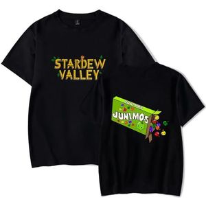 Stardew Valley Tee Mannen Vrouwen Mode T-shirts Unisex Jongens Meisjes Cool Gaming Korte Mouw Shirts Casual Zomer Kleding, Zwart, L
