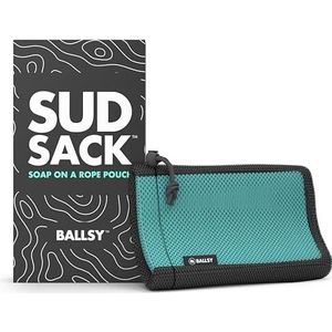 Ballsy Sud Sack zeepzakje, exfoliërende spons voor baden en douches - compatibel met gerelateerde bars, blauw
