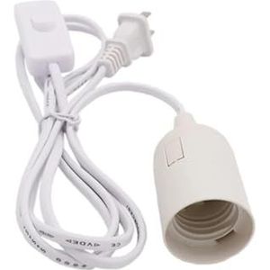 5 stuks/partij E27 E14 lampvoet US EU stekker schroefhouder met schakelaar draad hanglampkop for LED-spaarlampen(White Us Plug,E27)