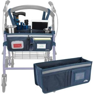 supregear Rollatormand, Grote Capaciteit Organizer Tas met Meerdere Vakken, Opvouwbare Universele Waterdichte Opbergzak voor Senioren, Donkerblauw