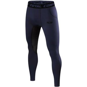 TCA Jongens SuperThermal Compressie Basislaag Voetbal Hardloop Leggings Tights - Donkerblauw/Donkerblauw, 10-12 Jaar