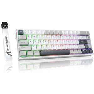 ATTACK SHARK X68MAX HE Rapid Trigger Wired Aluminium Gaming Toetsenbord met Magnetische Schakelaars, 0.005 mm RT-nauwkeurigheid, Verstelbare Actuatie, 8000Hz, 0,08 ms Latency, RGB (Wit)