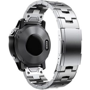 Fit for Garmin 22mm 26mm Quick Fit Titanium Metalen Horlogeband Armband for Fenix ​​7X 7 6X Pro 5X Plus/Instinct/Epix Band Polsband (Color : Silver, Size : 26mm)